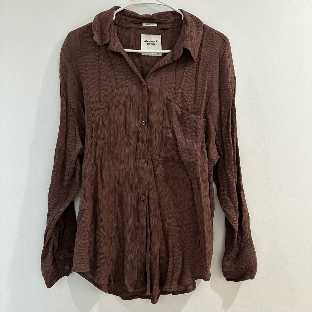 Abercrombie & Fitch Oversized Brown Button Down